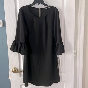 Little Black Dress with Ruffle Bottom Sleeves